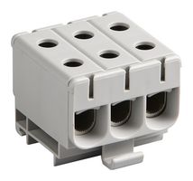 MOLEX 201606-6163 DIN Rail Mount Terminal Block, 3 Positions, 6 AWG, 0 AWG, 53 mm², Screw, 150 A