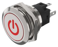 EAO 82-6151.1AA4.B002 Vandal Resistant Switch, Standby, 82 Series, 22 mm, SPDT, Momentary, Round Flush Flat, Natural