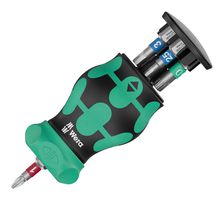 WERA 05004186001 Bit Holder Set, Bicycle Set 5, Stubby Magazine, Phillips, Torx and Slotted Bits, 7 Pieces