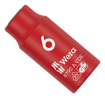 WERA 05005933001 Socket, Hexagonal, 6mm AF Size, 1/4" Drive Size, Insulated, Zyklop Series