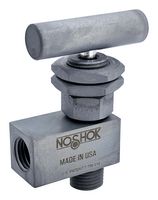 NOSHOK 102-MFAC-PM2 Needle Valve, 10000 psi, 1/4" NPT, Male/Female Angled Thread, Panel Mount, 100 Series