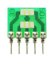 CAPITAL ADVANCED 33105 IC Adapter, 5-SOT-553 to 5-SIP, 1.5mm Pitch Spacing, 2.54mm Row Pitch, 33000 Series