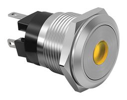 EAO 82-4153.1243 Vandal Resistant Switch, 16mm, SPDT, 82 Series, Momentary Spring Return, Yellow