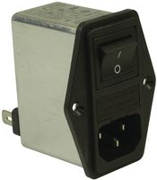 SCHAFFNER - TE CONNECTIVITY FN283-10-06 Power Entry Module, Compact, IEC Inlet, 10A, 250VAC,  Flange Mounting, Single Fuse, Quick Connect