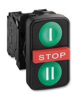 SCHNEIDER ELECTRIC XB5AA731327 Industrial Pushbutton Switch, Harmony XB5 Series, 22 mm, DPST-NO, SPST-NC, Momentary