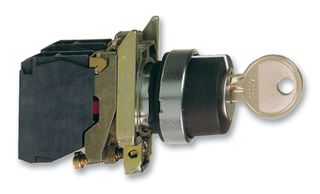 SCHNEIDER ELECTRIC XB4BG21 Keylock Switch, On-Off-On, SPST-NO, Harmony XB4 Series, 2 Position, Screw, 1.2 A