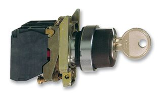 SCHNEIDER ELECTRIC XB4BG41 Keylock Switch, On-Off-On, SPST-NO, Harmony XB4 Series, 2 Position, Screw, 1.2 A