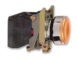 SCHNEIDER ELECTRIC XB4BW35G5 Industrial Pushbutton Switch, Harmony XB4 Series, 22.5 mm, SPST-NO, SPST-NC, Momentary, Round Flush