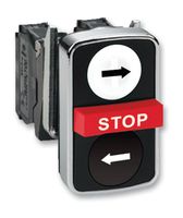 SCHNEIDER ELECTRIC XB4BA711237 Industrial Pushbutton Switch, Harmony XB4 Series, 22.5 mm, DPST-NO, SPST-NC, Momentary