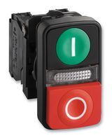 SCHNEIDER ELECTRIC XB5AW73731G5 Industrial Pushbutton Switch, Harmony XB5 Series, 22 mm, SPST-NO, SPST-NC, Momentary