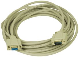 L-COM CRMN9MF-25 Computer Cable, D Sub 9 Position Plug, D Sub 9 Position Receptacle, 25 ft, 7.6 m, Gray