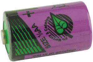 TADIRAN BATTERIES TL-5902/S-BP Battery, 3.6 V, 1/2AA, Lithium, 1.2 Ah, Raised Positive and Flat Negative, 1
