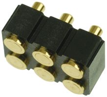 MILL-MAX 813-22-006-30-001101 Spring Loaded Connector, Pogo Pin Header, 2.54 mm, 2 Row, 6 Contacts, Surface Mount, Copper Alloy