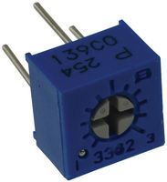 BOURNS 3362P-1-254LF Trimmer, Single Turn, Cermet, Top Adjust, 250 kohm, Through Hole, 1 Turns