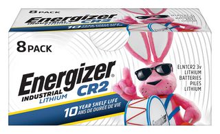 ENERGIZER ELN1CR2-8 Battery, 3 V, 1CR2, Lithium Manganese Dioxide, 800 mAh, Raised Positive and Flat Negative, 8