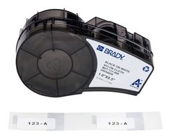 BRADY M21-131-499 Label Printer Tape, Adhesive, Black on White, Nylon Cloth