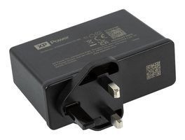 XP POWER PGW65US20-UK-BB AC/DC Power Supply, Wall Mount, ITE, Industrial & Medical, 1 Output, 65 W, 5 V, 3 A, 12 V