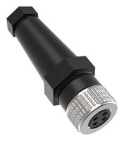 BANNER ENGINEERING BFW-M12F4-6X Sensor Connector, 22 AWG, BFW Series, M12, Female, 4 Position, Screw Socket, Cable Mount