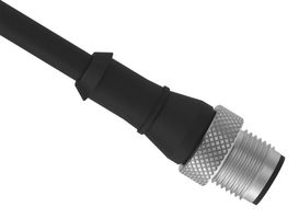 BANNER ENGINEERING MQDMC1-850 Sensor Cable, A Coded, Black, M12 Plug, Free End, 8 Positions, 15 m, 49.2 ft, MQDMC1-8xx Series