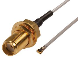 SIRETTA ASMGB020X113S11 RF / Coaxial Cable Assembly, 6GHz Frequency, 7.9 ", 200 mm, 1.13mm, IPEX MHF5L Right Angled Plug
