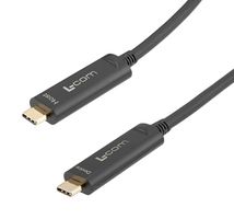 L-COM AOC-U31CMCM-BC-005 USB Cable, USB Type C Plug to USB Type C Plug, 5 m, 16.4 ft, USB 3.1, Black