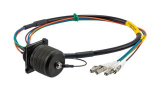 L-COM FCA-M8-FMLCM1MT-3 Fiber Optic Cable, OM1 Multimode, 4 Fibers, TFOCA 2 Receptacle- 4x LC/UPC, 62.5µm / 125µm, 3m