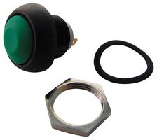 APEM ISR3SAD300 Industrial Pushbutton Switch, IS Series, 13.6 mm, SPST-NO, Momentary, Round Curved, Green