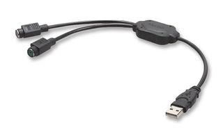 BELKIN F5U119VE1 Computer Cable, USB A Plug, PS/2 Plug, Gray