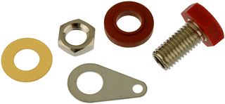 OMEGA LC101-250 Banana Test Connector, Jack, Panel Mount, Tin Plated Contacts, Red