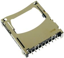 GLENAIR MWDM2L-51NSP Memory Card Connector, SD, Push-Push, 9 Contacts, Copper Alloy, Gold Plated Contacts