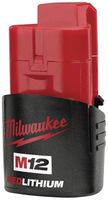 MILWAUKEE TOOL 48-11-2401 Rechargeable Battery, 12 V, Lithium Ion, 1.5 Ah, 1