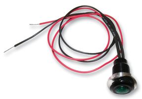 OXLEY OXL/CLH/100/230/FL30/GREEN LED Panel Mount Indicator, Green, 230 VAC, 10.15 mm, 2.5 mA, 160 mcd, IP66