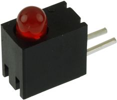 BIVAR H101CRD Circuit Board Indicator, Red, 1 LEDs, Through Hole, T-1 (3mm), 20 mA, 2 mcd