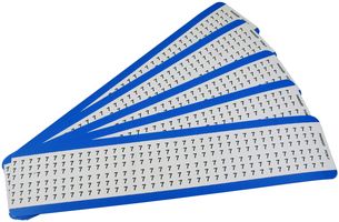 PANDUIT PCM-7 Wire Marker, Card of 36, Pack of 5 Cards, Pre Printed, 7, 6.4mm x 38.1mm, Vinyl Cloth, Black, White