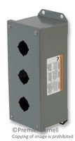 SCHNEIDER ELECTRIC 9001KYAF3 Control Station Enclosure, 30mm, Steel, 3 Holes, 30 mm, Gray, 260.1 mm, 92 mm