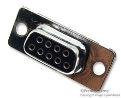 ITT CANNON DEMZ9SNA197 D Sub Connector, Standard, Receptacle, D*M Series, 9 Contacts, DE, Solder