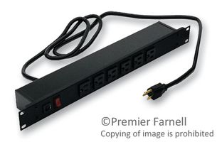 HAMMOND 1589H18G1 Power Distribution, Rack Mount, 6 Outlets, 125 V, 20 A, 456 mm, 41 mm, 4.57 m
