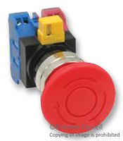IDEC HW4BV4F11R Emergency Stop Switch, SPST-NO, SPST-NC, Pushlock Turn Reset, Screw, 10 A, 600 V, 220 V