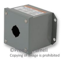 SCHNEIDER ELECTRIC 9001KYAF1 Control Station Enclosure, 30mm, Steel, 1 Holes, 30 mm, Gray, 113 mm, 92 mm