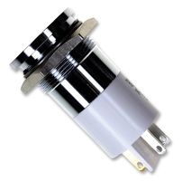 APEM Q22F1CXXW110E LED Panel Mount Indicator, White, 110 VAC, 22 mm, 5 mA, 200 mcd, IP67