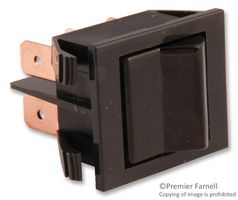 Rocker Switch, Non Illuminated, DPDT, On-None-On, Black, Panel Mount, 16 A