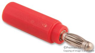 POMONA 6728-2 Banana Test Connector, Plug, Receptacle, 20 A, 600 V, Nickel Plated Contacts, Red