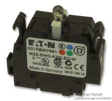 EATON M22-SWD-K22LED-W Contact Block, 2 Pole, Quick Connect