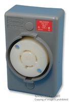 HUBBELL WIRING DEVICES HBL2430SR Power Entry Connector, Power Entry, 20 A, Grey, PBT (Polybutylene Terephthalate) Body, 480 V