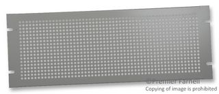HAMMOND PPFS19007LG2 Panel, 4U, Perforated, Steel, Grey, 19" Panel Width Racks 177 mm, 483 mm