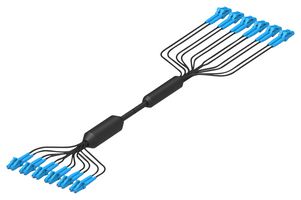 TE CONNECTIVITY 5-2835696-0 Fiber Optic Cable, Singlemode, 12 Fibers, 9 µm / 125 µm, LC Duplex to LC Duplex, 50 m