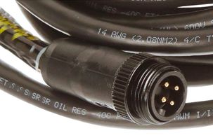 MOLEX 130062-1028 Sensor Cable, M22, BradPower A-Size Plug, BradPower A-Size Receptacle, 4 Positions, 2 m, 6.56 ft
