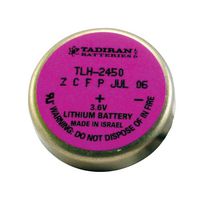 TADIRAN BATTERIES TL-2450/P Battery, 3.6 V, Coin Cell, Lithium Thionyl Chloride, 550 mAh, Through Hole, 1