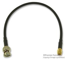 AMPHENOL RF 245101-04-12.00 RF / Coaxial Cable Assembly, 1 ft, 305 mm, RG58/U, BNC Straight Plug, SMA Straight Plug, 50 ohm