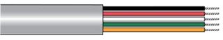 ALPHA WIRE 1175C SL001 Multiconductor Cable, Control, Unshielded, 5 Conductor, 22 AWG, 0.35 mm², 1000 ft, 304.8 m
